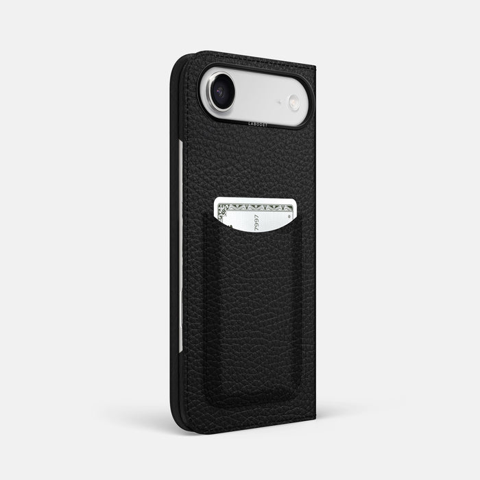 Folio Case with Card For iPhone 17 Air In Calf -1 | Black-Black