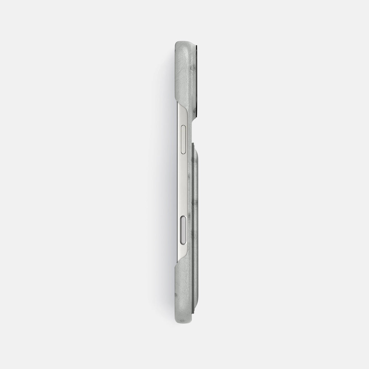 Double Card Case For iPhone 18 Pro Max In Ostrich -3 | White-Black