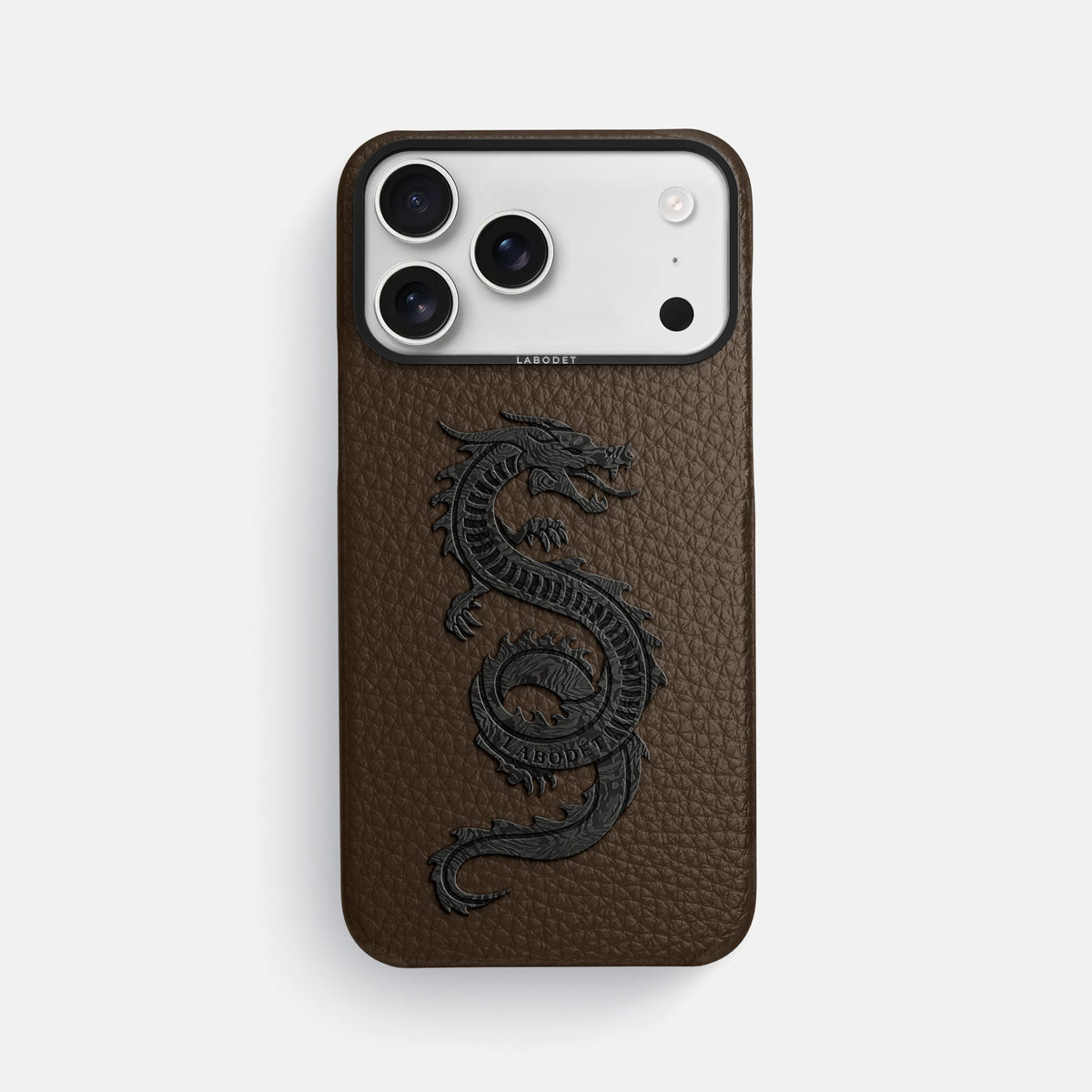 Classic Case With Carbon Dragon For iPhone 18 Pro Max In Calf -1 | Dark-Brown-Black