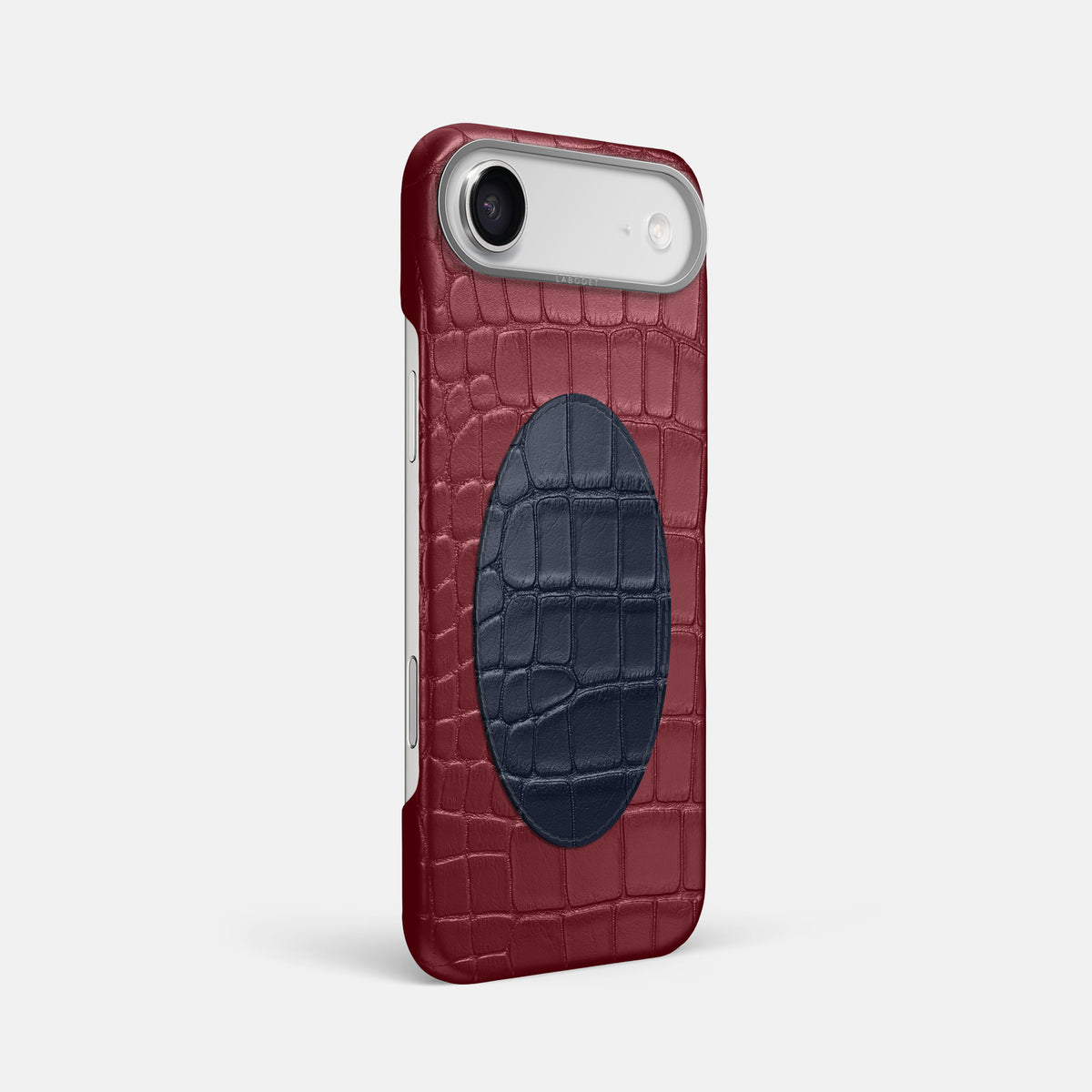 Classic Case With Oval For iPhone 17 Air In Alligator -2 | Burgundy-Steel