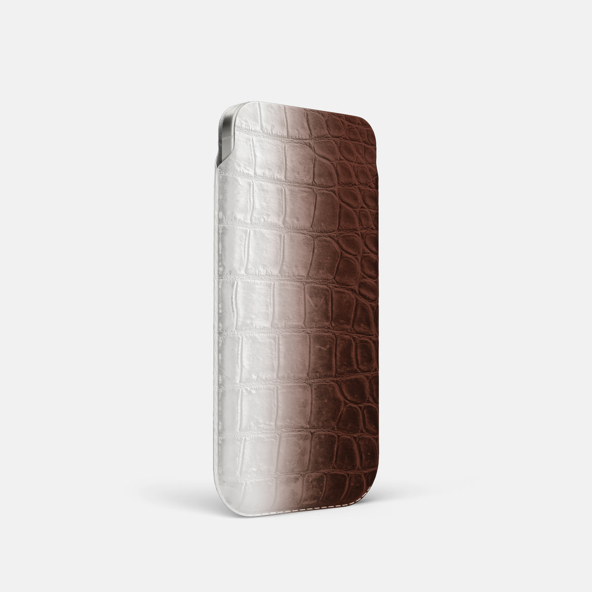 Pouch Case For iPhone 17 Pro In Himalayan Crocodile -2 | Dark-Brown