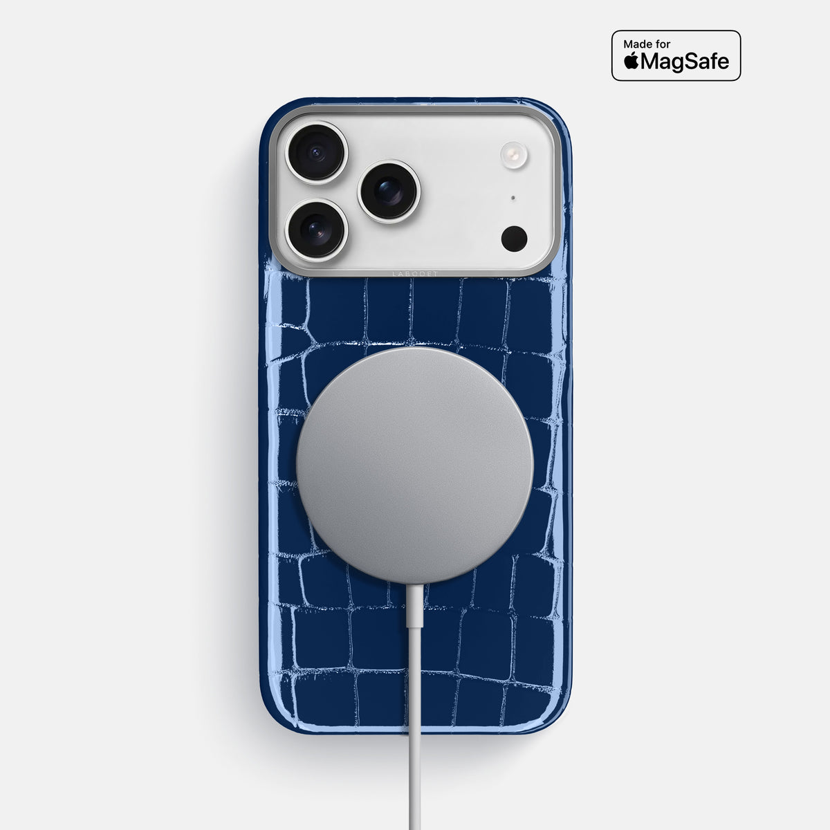 Classic Case For iPhone 17 Pro Max In Shiny Alligator -5 | Mediterranean-Steel