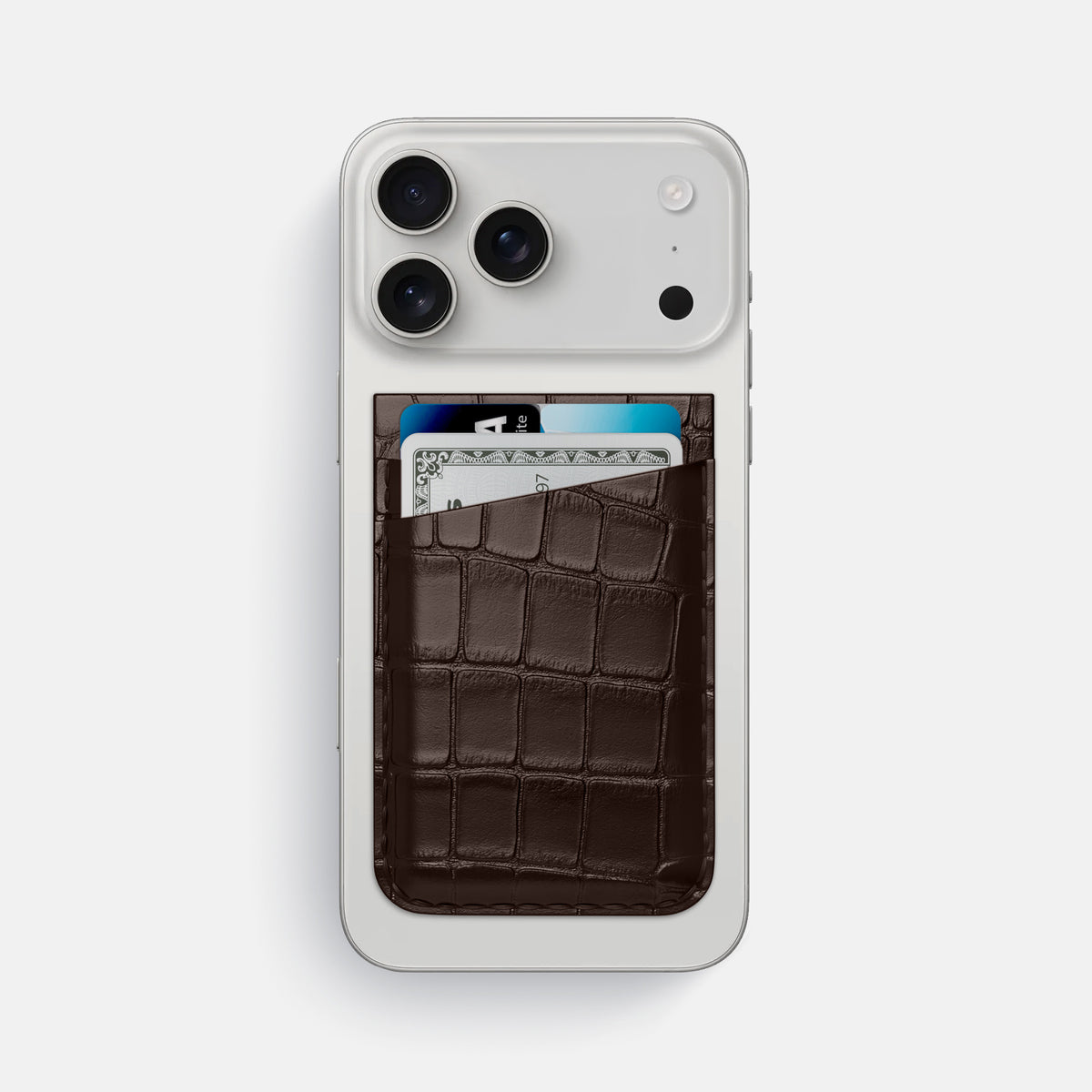 MagSafe Wallet For iPhone 17 Pro Max In Alligator -1 | Dark-Brown