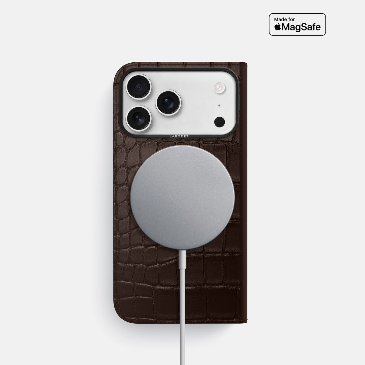 Folio Case For iPhone 18 Pro In Alligator -3 | Dark-Brown-Black