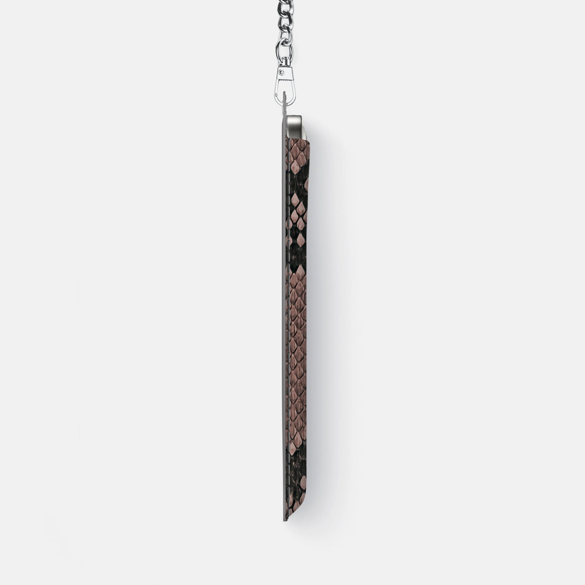Crossbody Bag For iPhone 18 Pro Max In Deluxe Python -4 | Mahogany-Brown-Steel