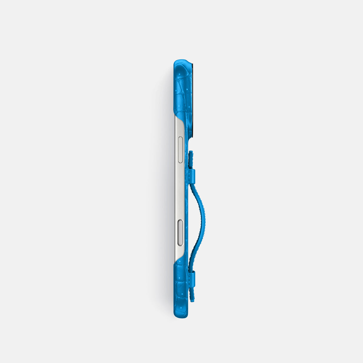 Handle Case For iPhone 17 Pro In Porosus Crocodile -3 | Blue-Lagoon-Black
