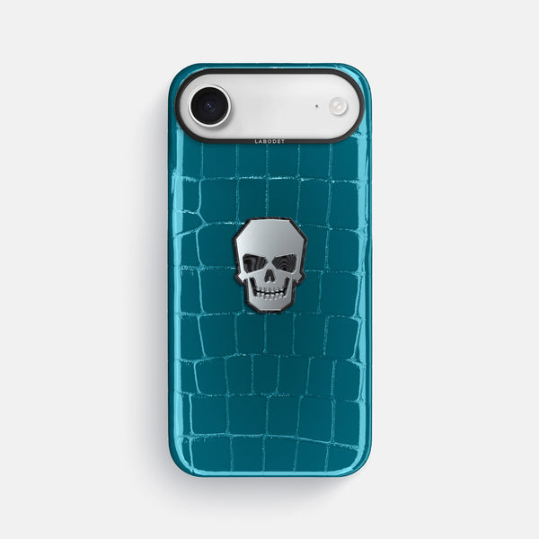 Classic Case With Titanium Skull For iPhone 17 Air In Shiny Alligator