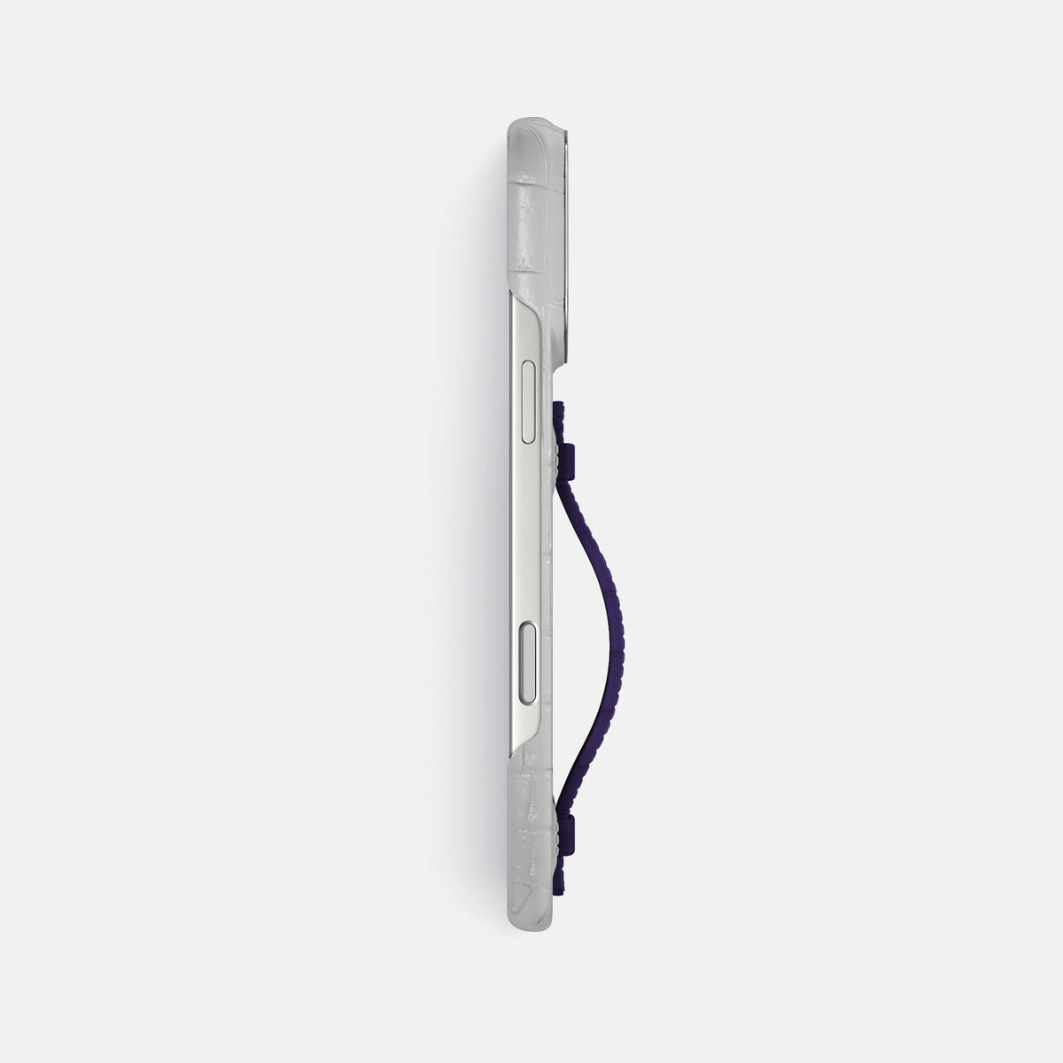 Center Handle For iPhone 18 Pro Max In Himalayan Crocodile -3 | Purple-Steel