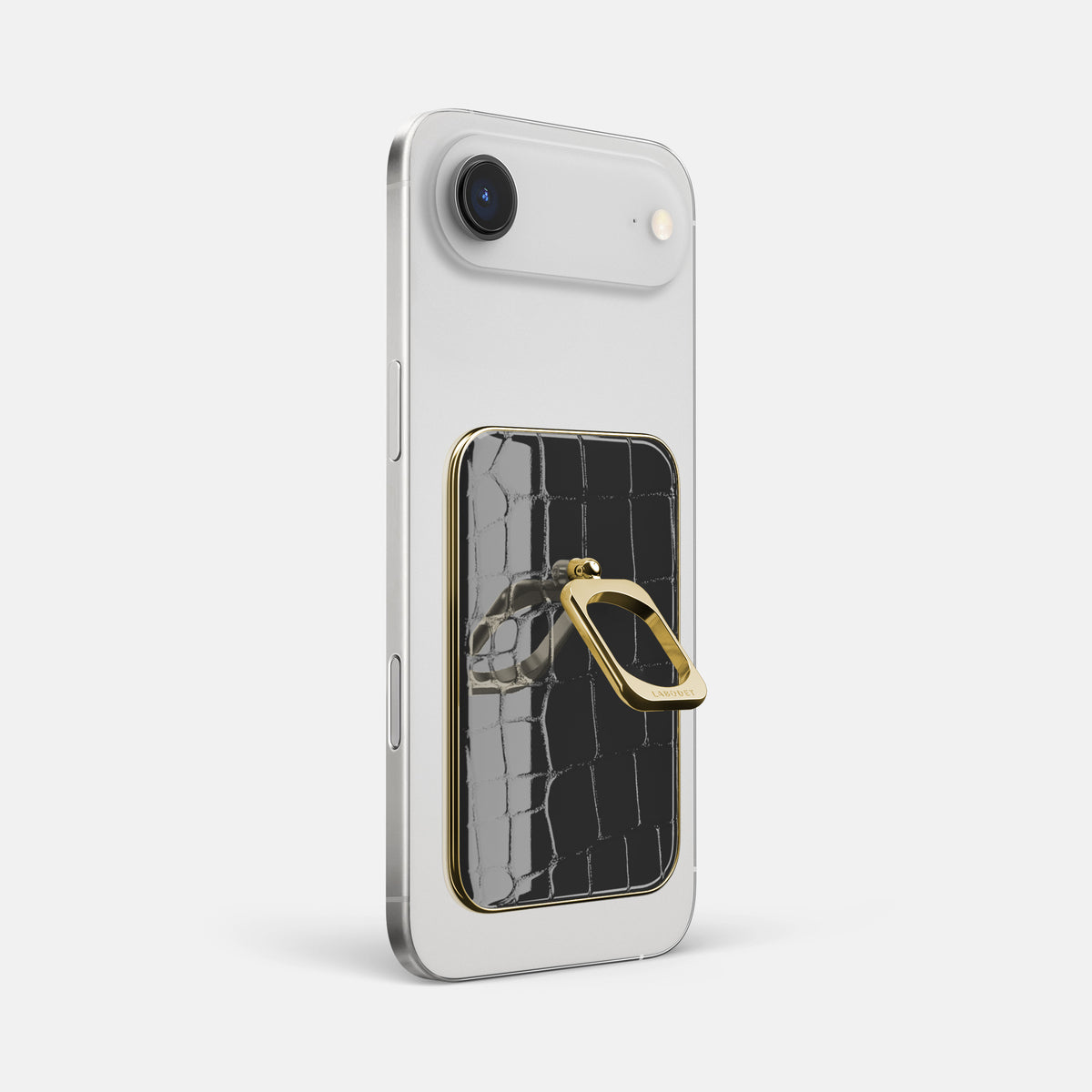 MagSafe Ring For iPhone 17 Air In Shiny Alligator -1 | Black-Gold
