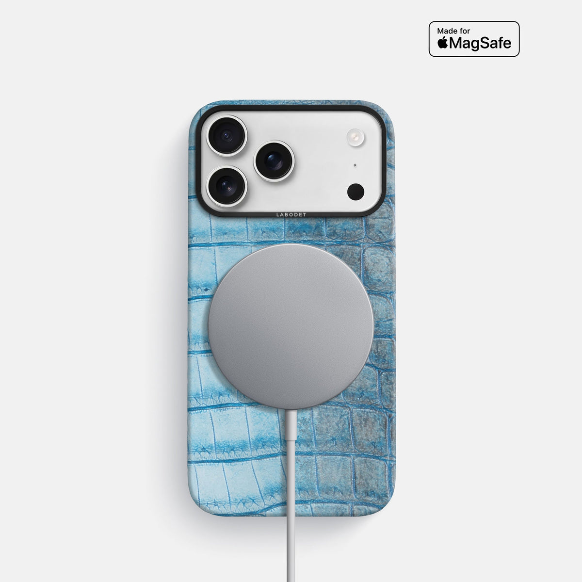 Classic Case For iPhone 18 Pro In Himalayan Crocodile -4 | Ice-Blue-Black