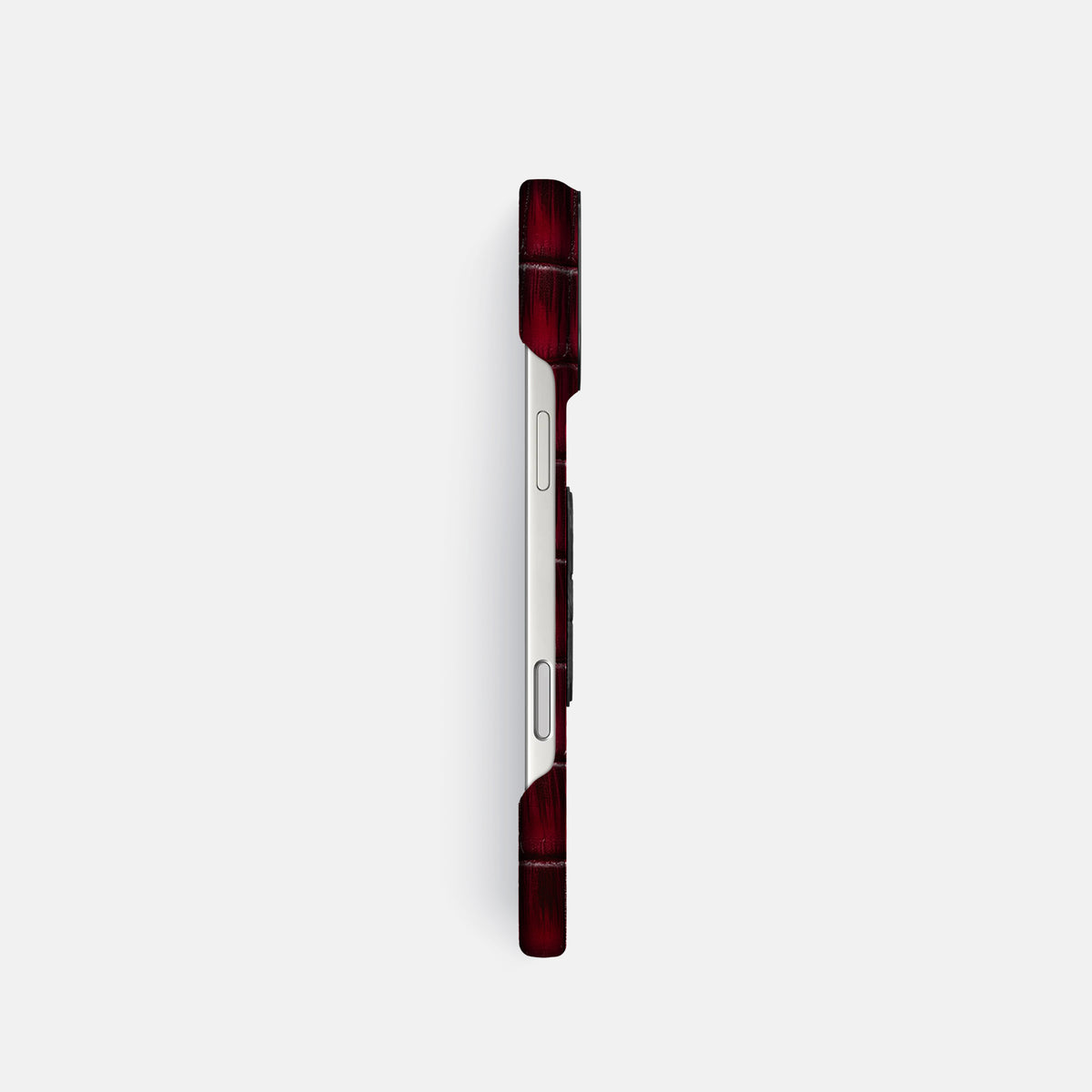 Classic Case With Carbon Skull For iPhone 17 Pro In Patina Alligator -3 | Havana-Burgundy-Black