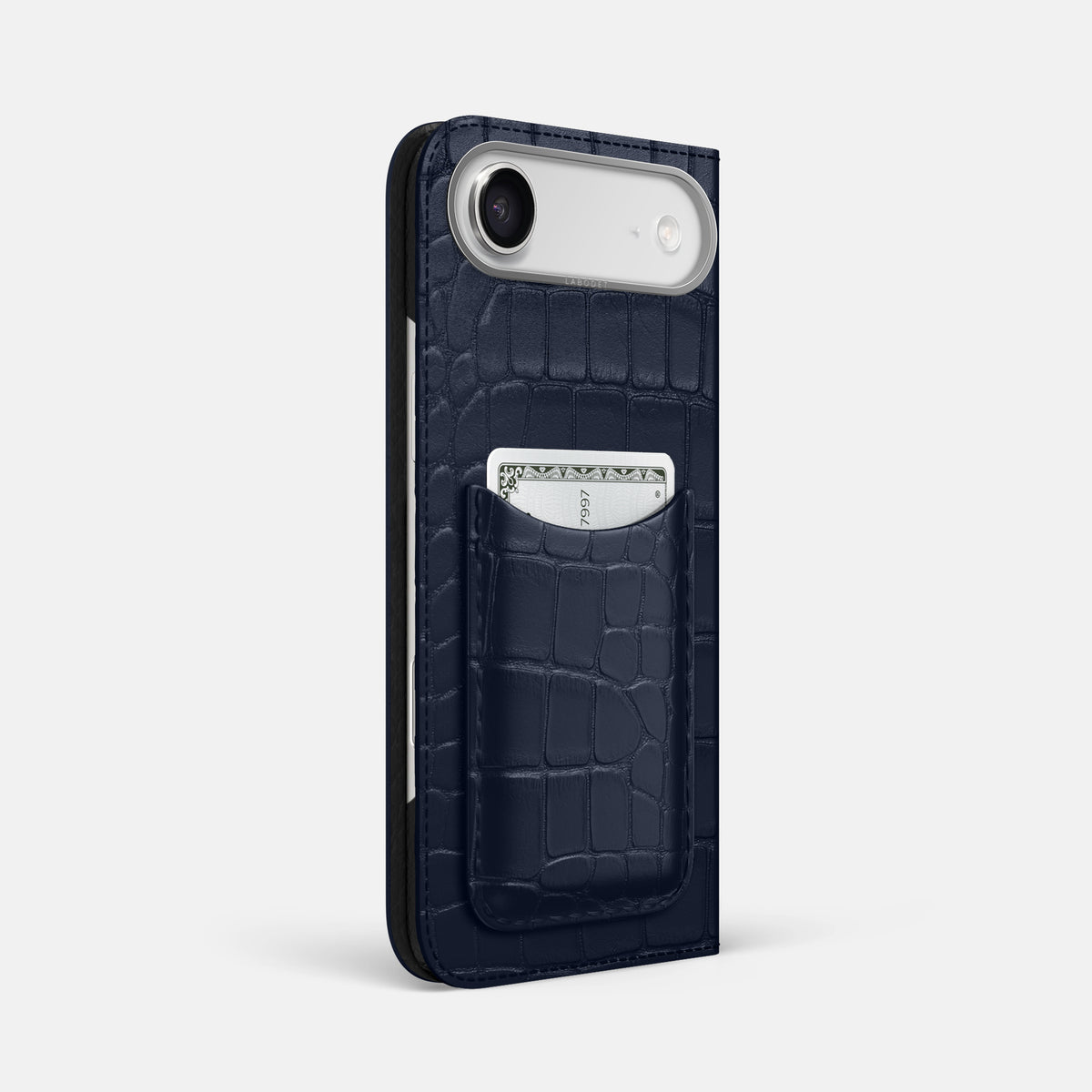 Folio Case with Card For iPhone 17 Air In Alligator -1 | Navy-Blue-Steel