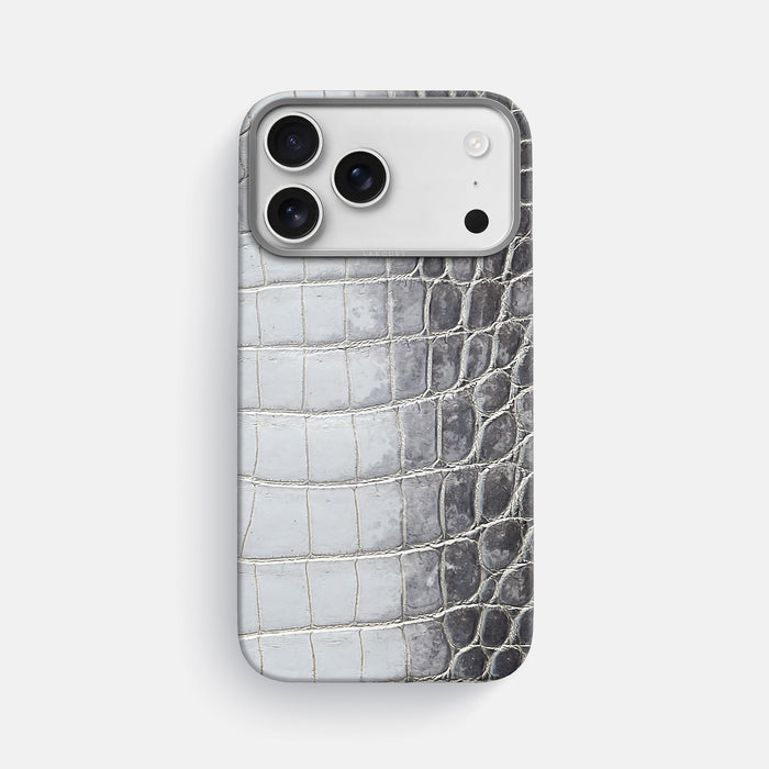Classic Case For iPhone 18 Pro Max In Himalayan Crocodile -1 | Silver-Steel