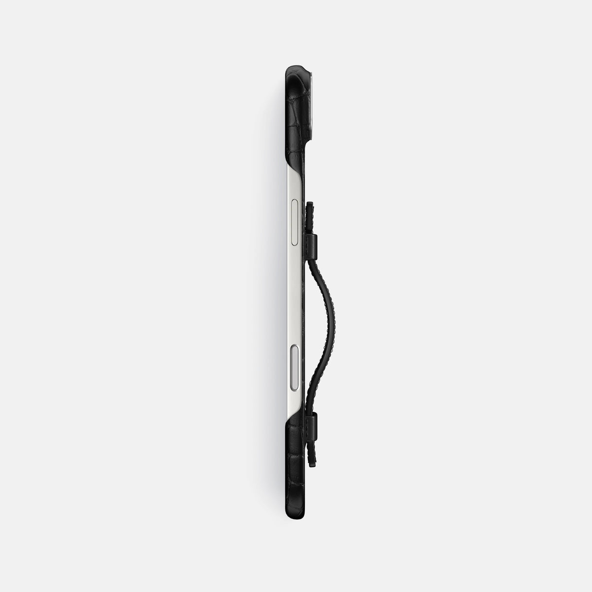 Handle Case For iPhone 17 Air In Alligator -3 | Black-Steel