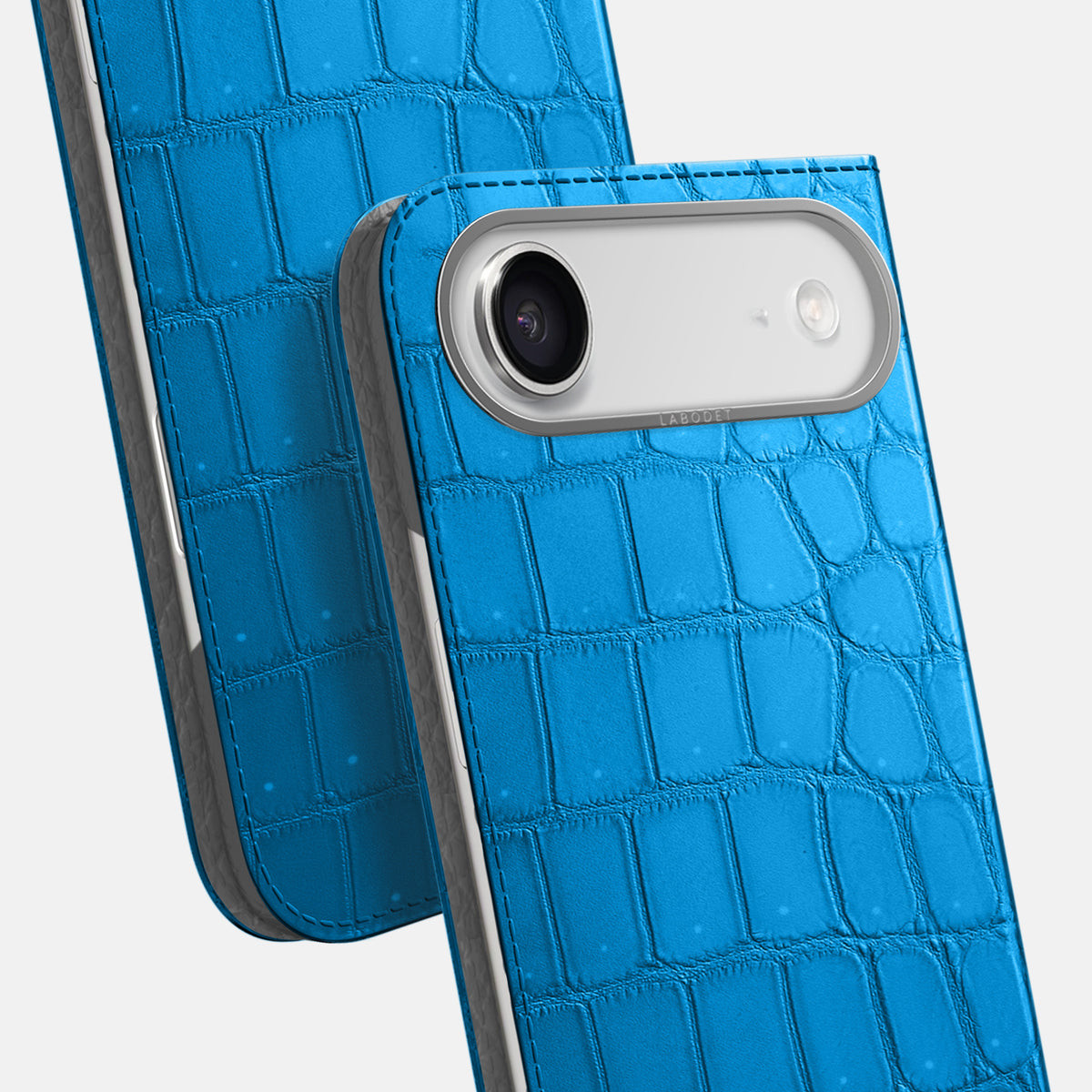 Folio Case For iPhone 17 Air In Porosus Crocodile -5 | Blue-Lagoon-Steel