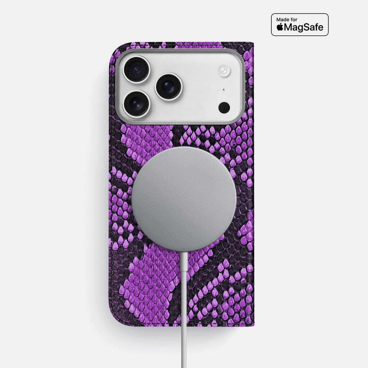 Folio Case For iPhone 18 Pro Max In Deluxe Python -3 | Purple-Steel