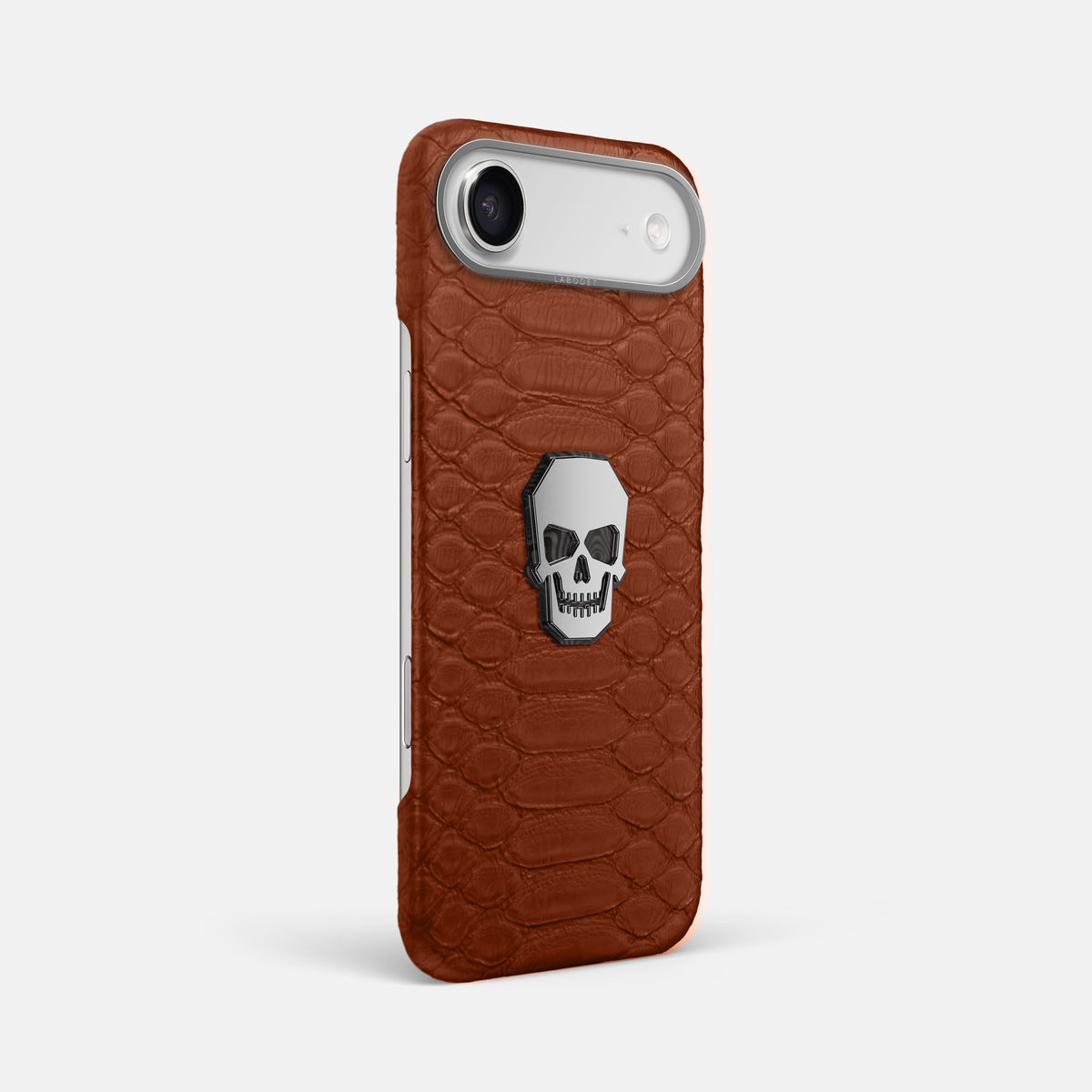 Classic Case With Titanium Skull For iPhone 17 Air In Python -2 | Medium-Brown-Steel