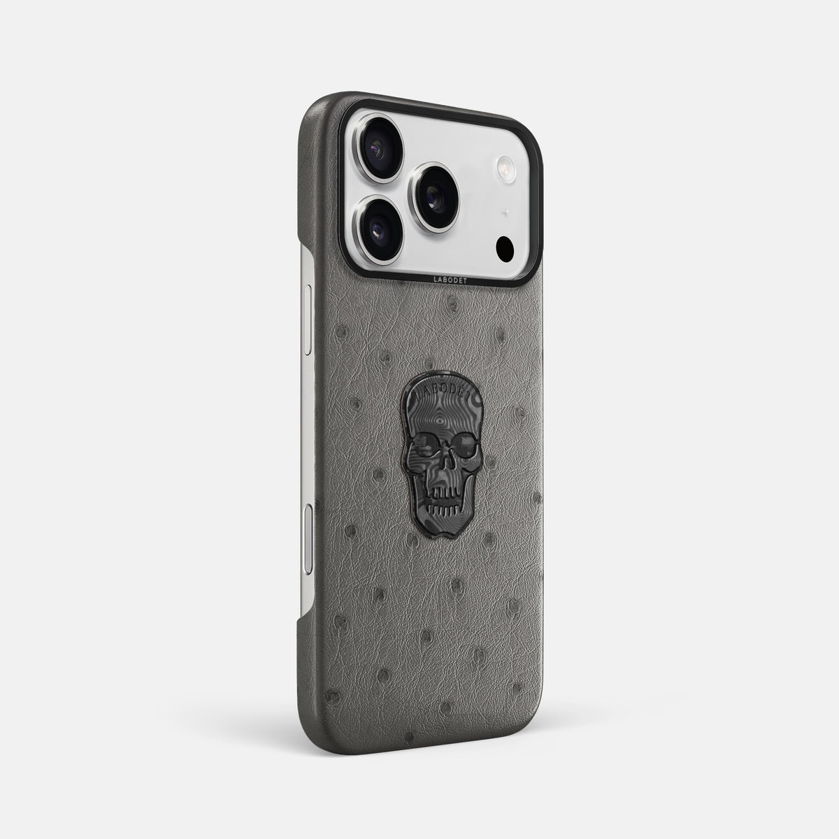 Classic Case With Carbon Skull For iPhone 17 Pro Max In Ostrich -2 | Grey-Black