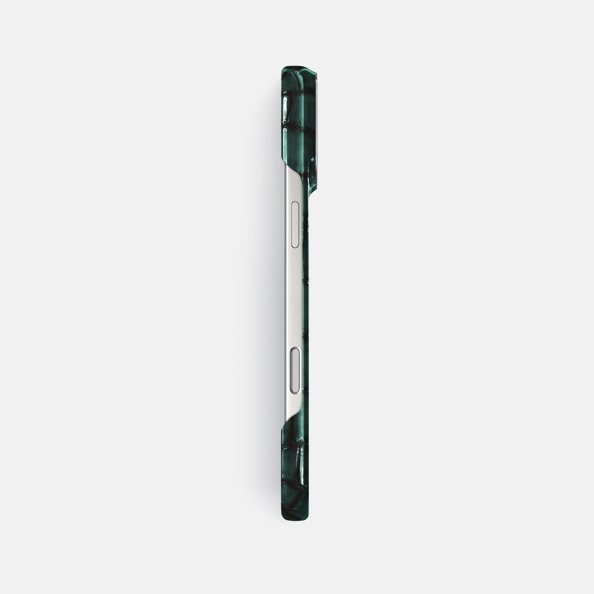 Classic Case For iPhone 18 Pro Max In Patina Alligator -3 | Green-Steel
