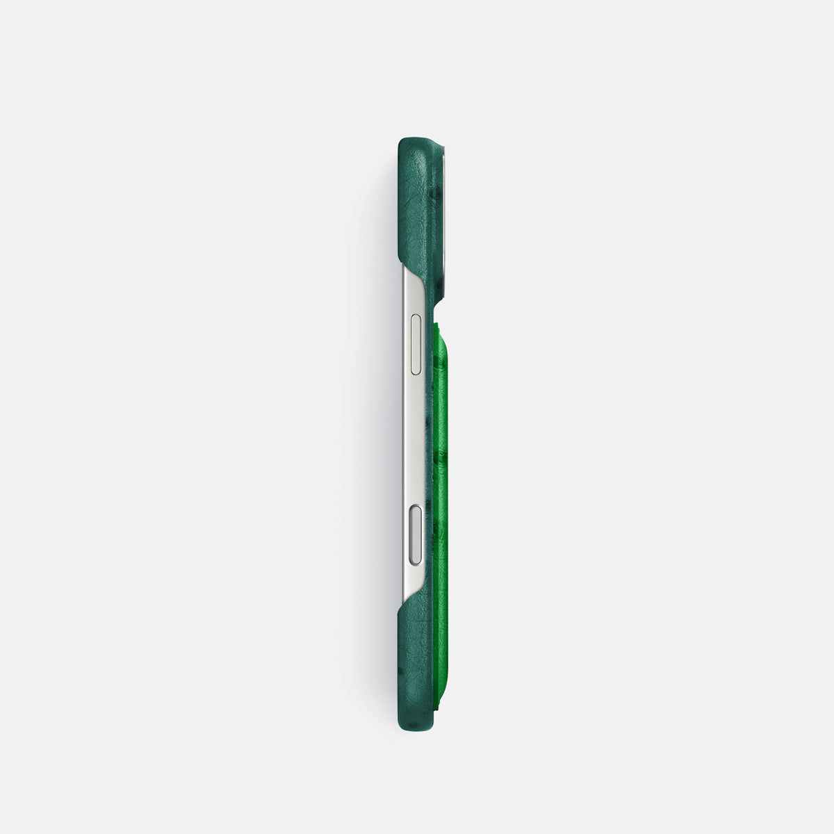 Double Card Case Coloré For iPhone 17 Pro In Ostrich -3 | Forest-Green-Steel