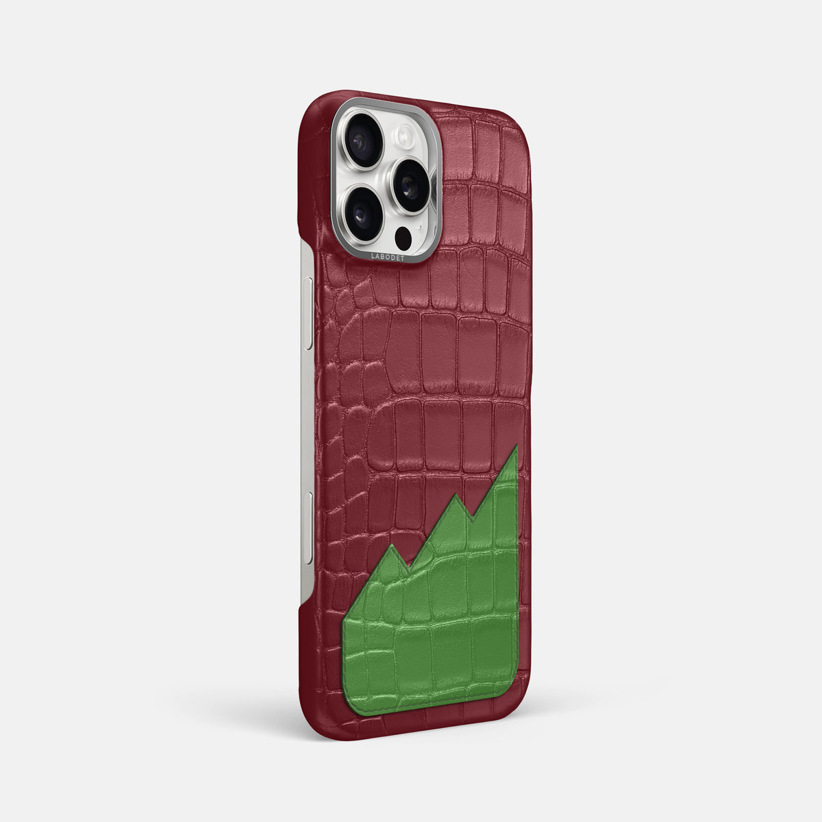 Classic Case With UpOnly For iPhone 16 Pro Max In Alligator -2 | Burgundy-Steel