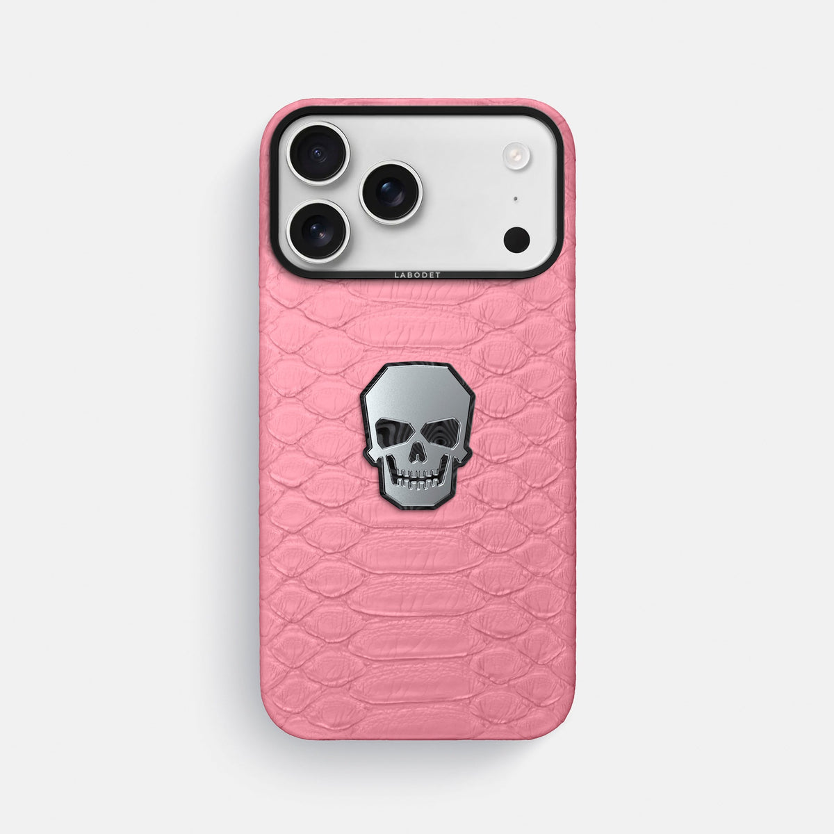 Classic Case With Titanium Skull For iPhone 18 Pro Max In Python -1 | Pink-Black