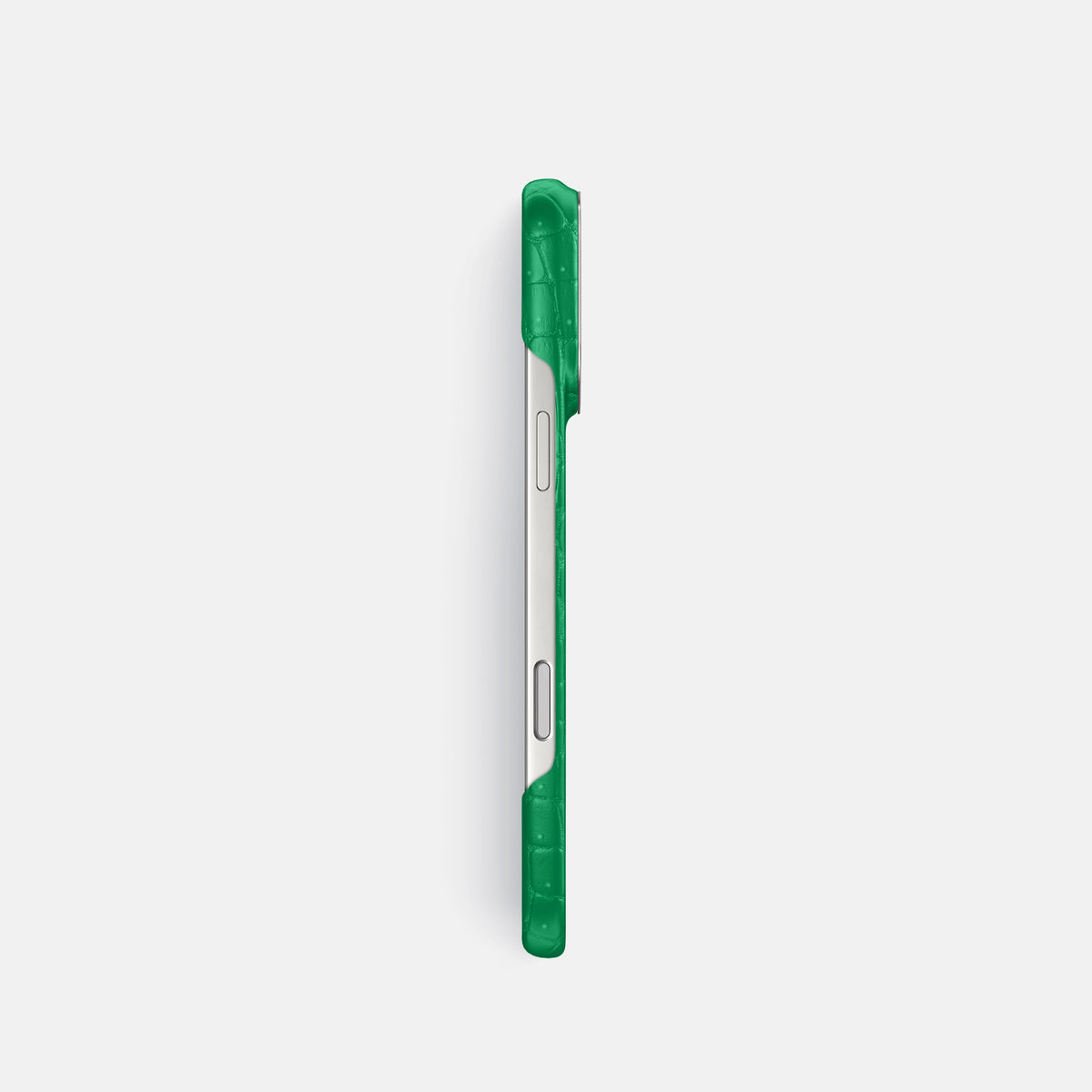 Classic Case For iPhone 17 Pro In Porosus Crocodile -3 | Cactus-Green-Steel