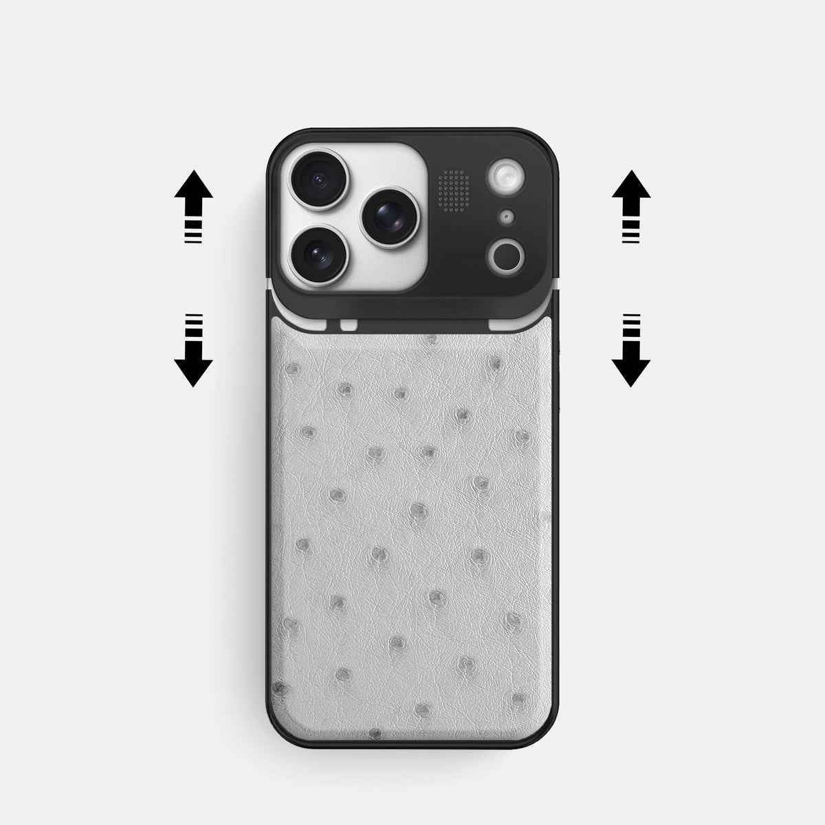 Metal Case For iPhone 17 Pro In Ostrich -2 | White-Black
