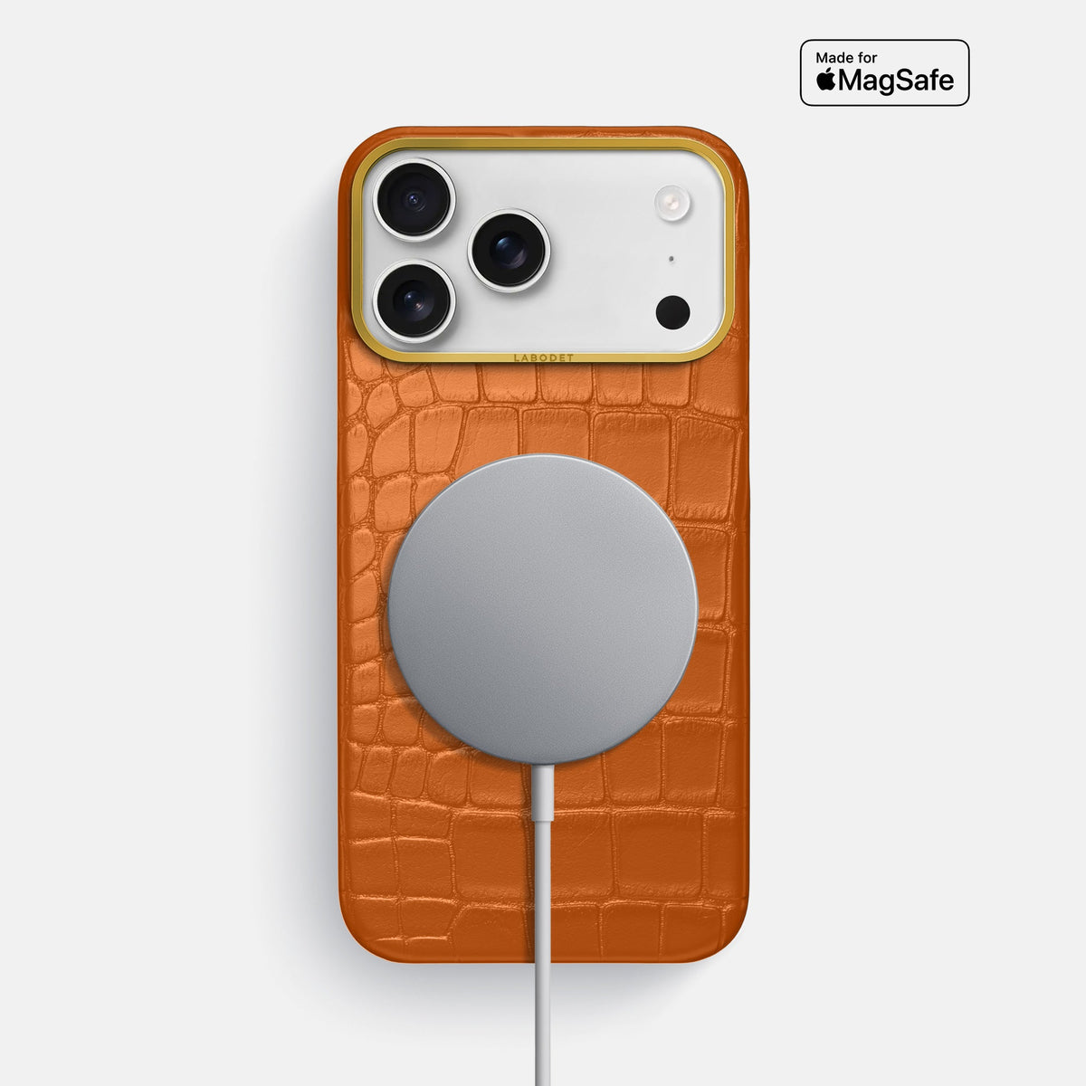 Classic Case For iPhone 18 Pro Max In Alligator -5 | Orange-Gold