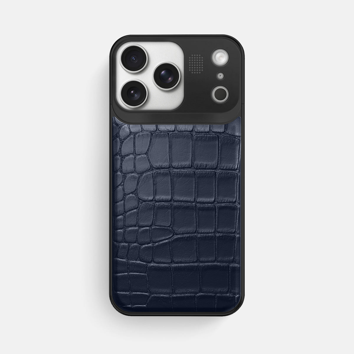 Metal Case For iPhone 17 Pro Max In Alligator -1 | Navy-Blue-Black