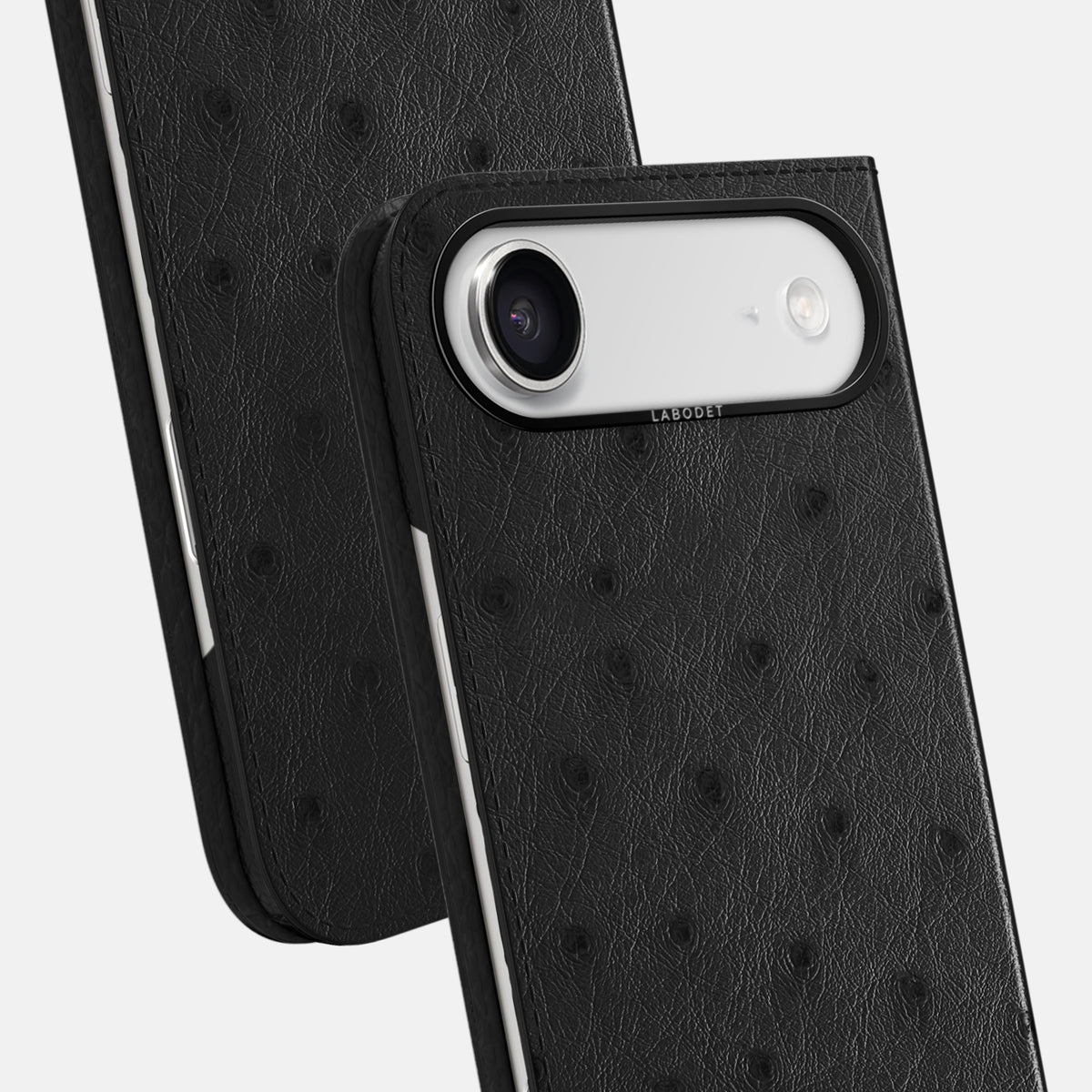 Folio Case For iPhone 17 Air In Ostrich -5 | Black-Black