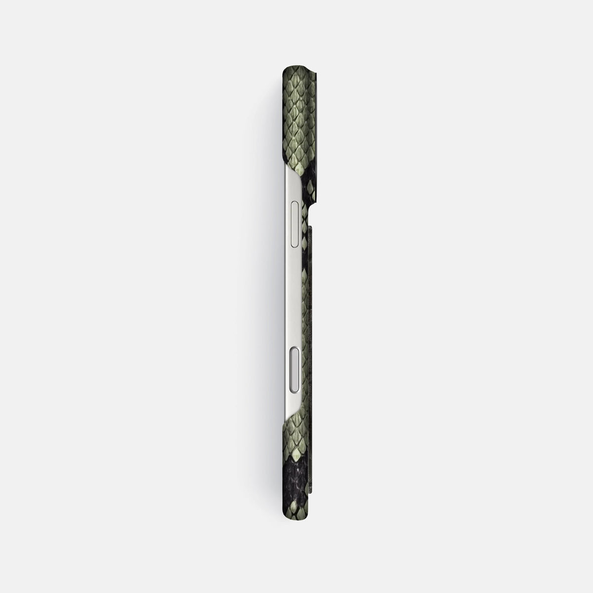 Classic Case With Carbon Dragon For iPhone 18 Pro Max In Deluxe Python -3 | Army-Green-Black