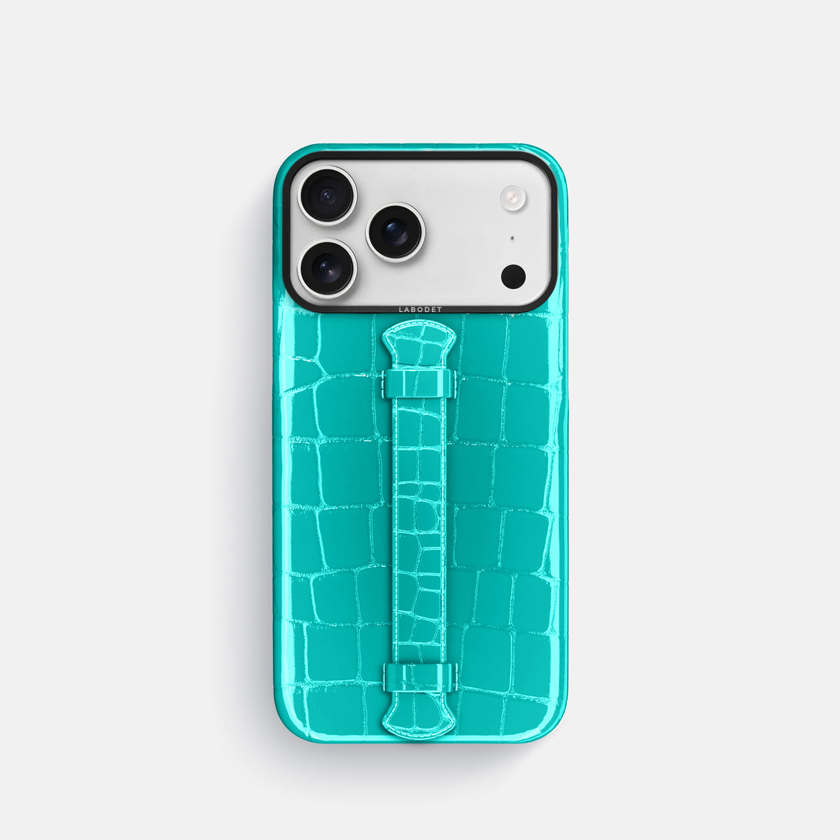 Center Handle For iPhone 17 Pro In Shiny Alligator -1 | Mint-Black