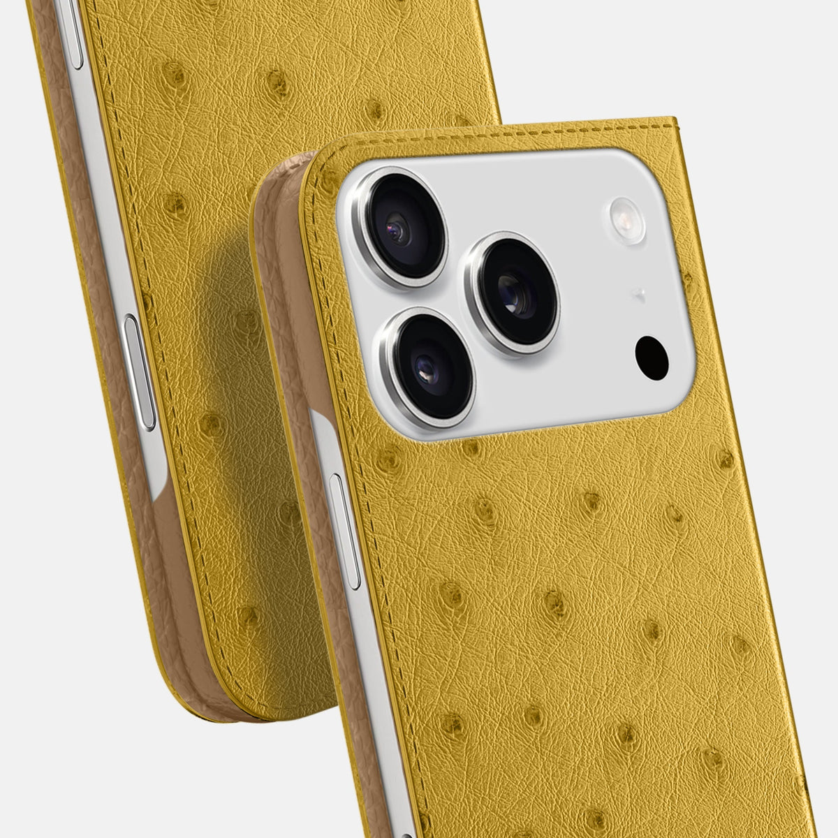 Folio Slim Case For iPhone 18 Pro In Ostrich -5 | Gold
