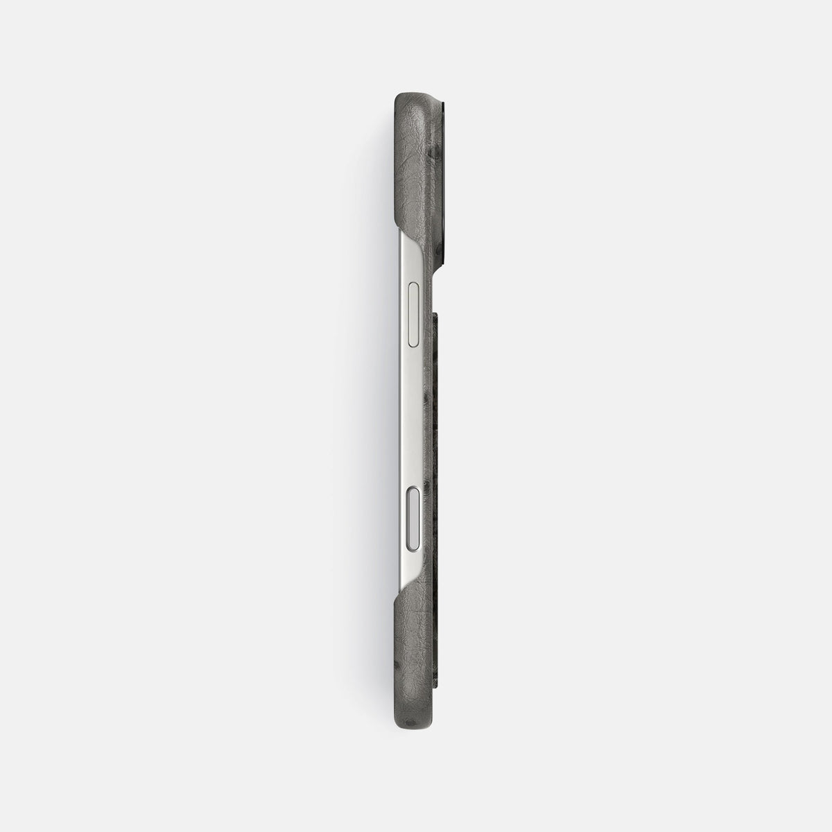 Classic Case With Carbon Dragon For iPhone 18 Pro Max In Ostrich -3 | Grey-Black