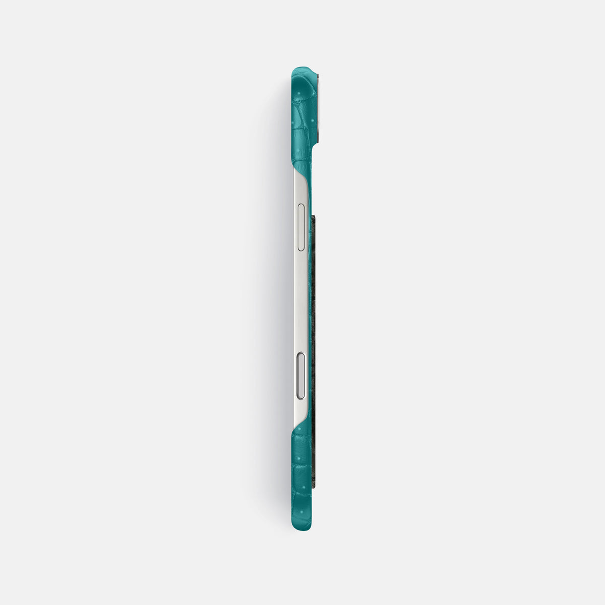 Classic Case With Carbon Dragon For iPhone 17 Air In Porosus Crocodile -3 | Celadon-Steel