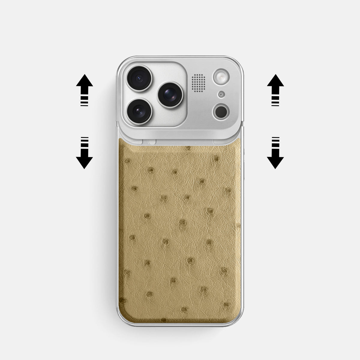 Metal Case For iPhone 17 Pro In Ostrich -2 | Desert-Sand-Steel