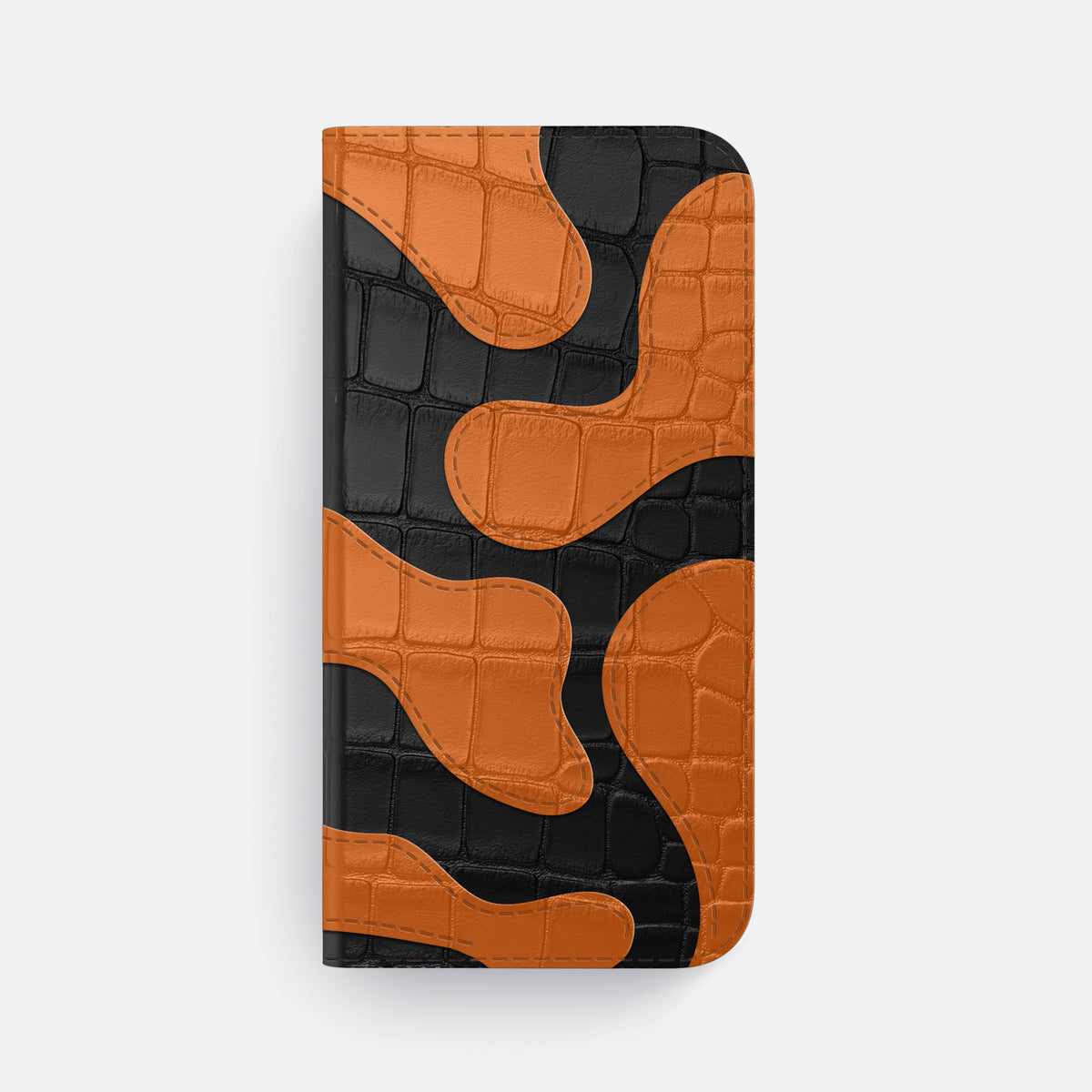 Camouflage Folio For iPhone 17 Air In Alligator -4 | Black-Black
