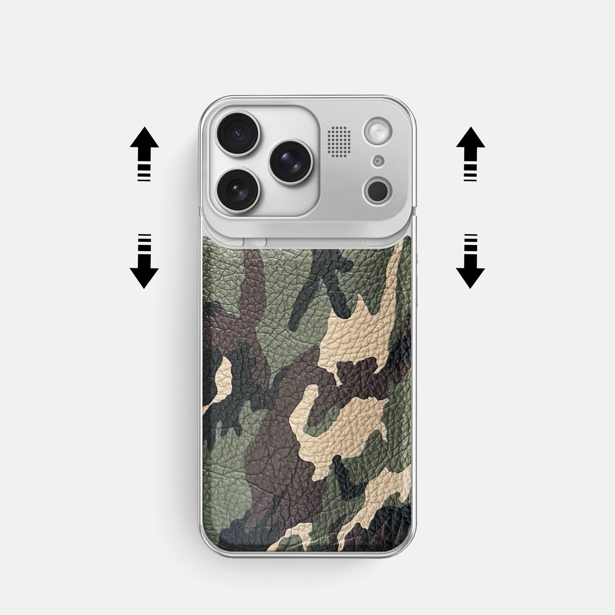 Metal Case For iPhone 17 Pro In Calf -2 | Camouflage-Steel