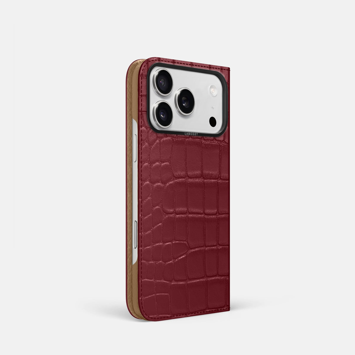 Folio Case For iPhone 18 Pro In Alligator -1 | Burgundy-Black