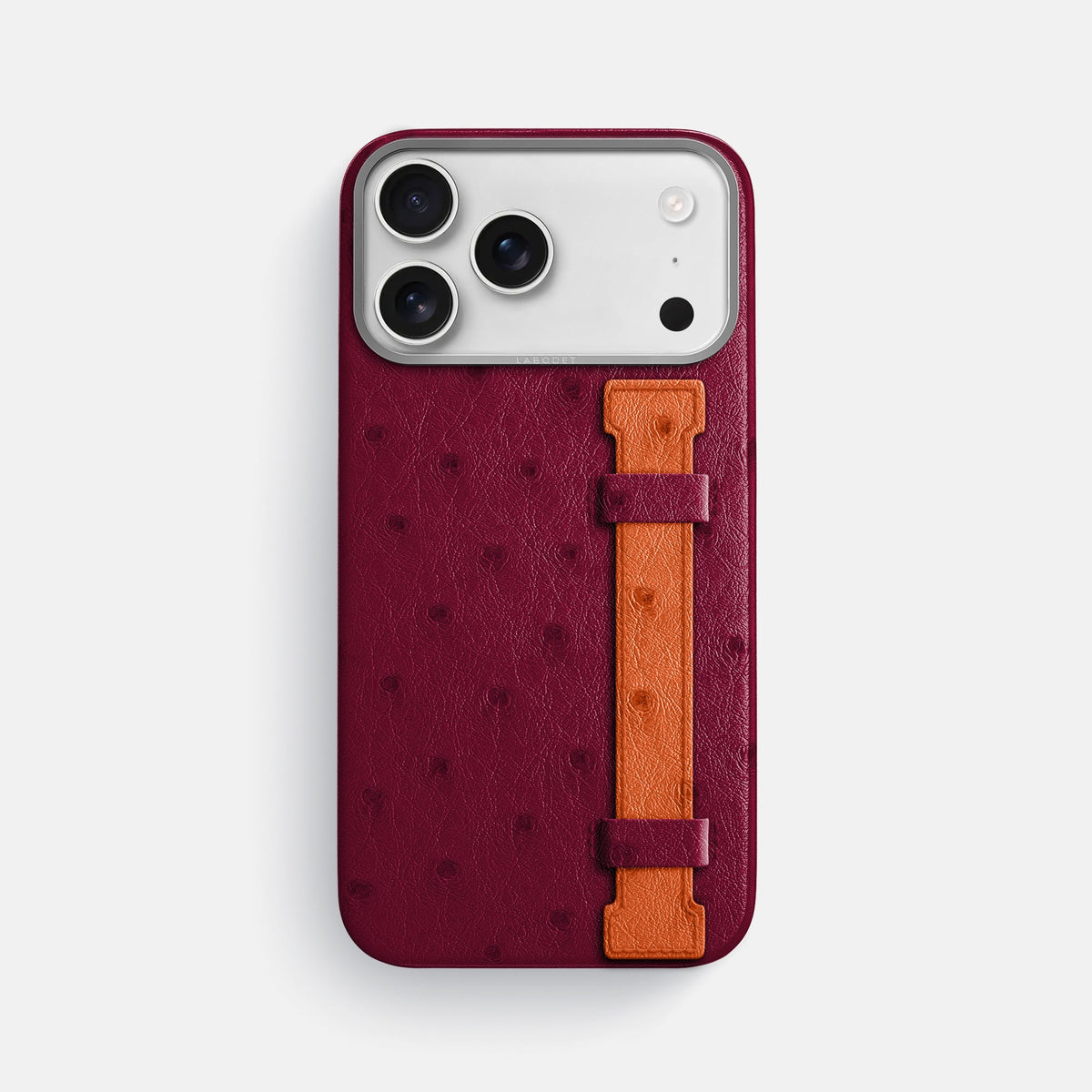 Handle Case Coloré For iPhone 18 Pro Max In Ostrich -1 | Bordeaux-Steel