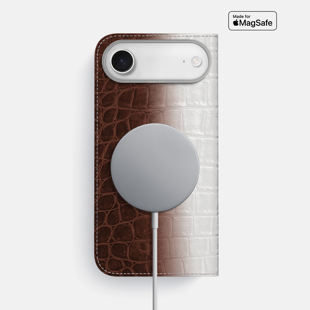 Folio Case For iPhone 17 Air In Himalayan Crocodile -3 | Dark-Brown-Steel