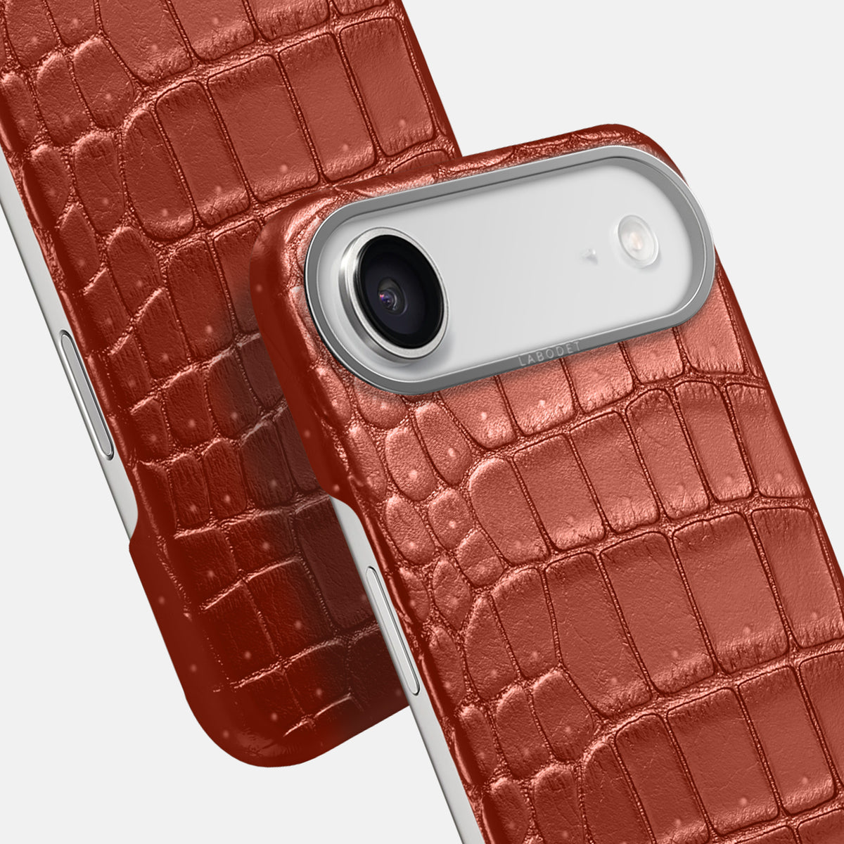 Classic Case For iPhone 17 Air In Porosus Crocodile -6 | Mahogany-Brown-Steel