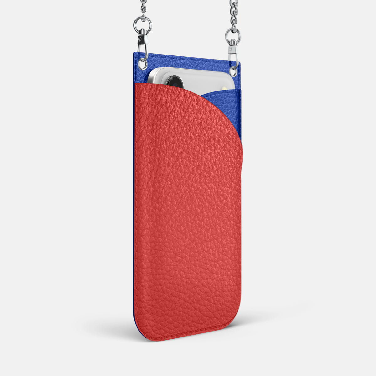 Crossbody Bag For iPhone 17 Pro Max In Calf -2 | Red-Steel