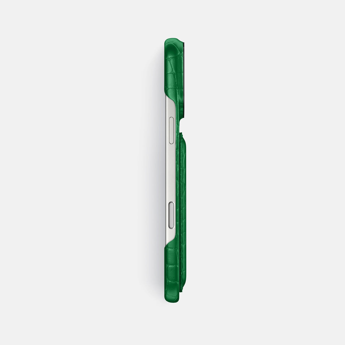 Double Card Case For iPhone 17 Pro Max In Alligator -3 | Forest-Green-Black