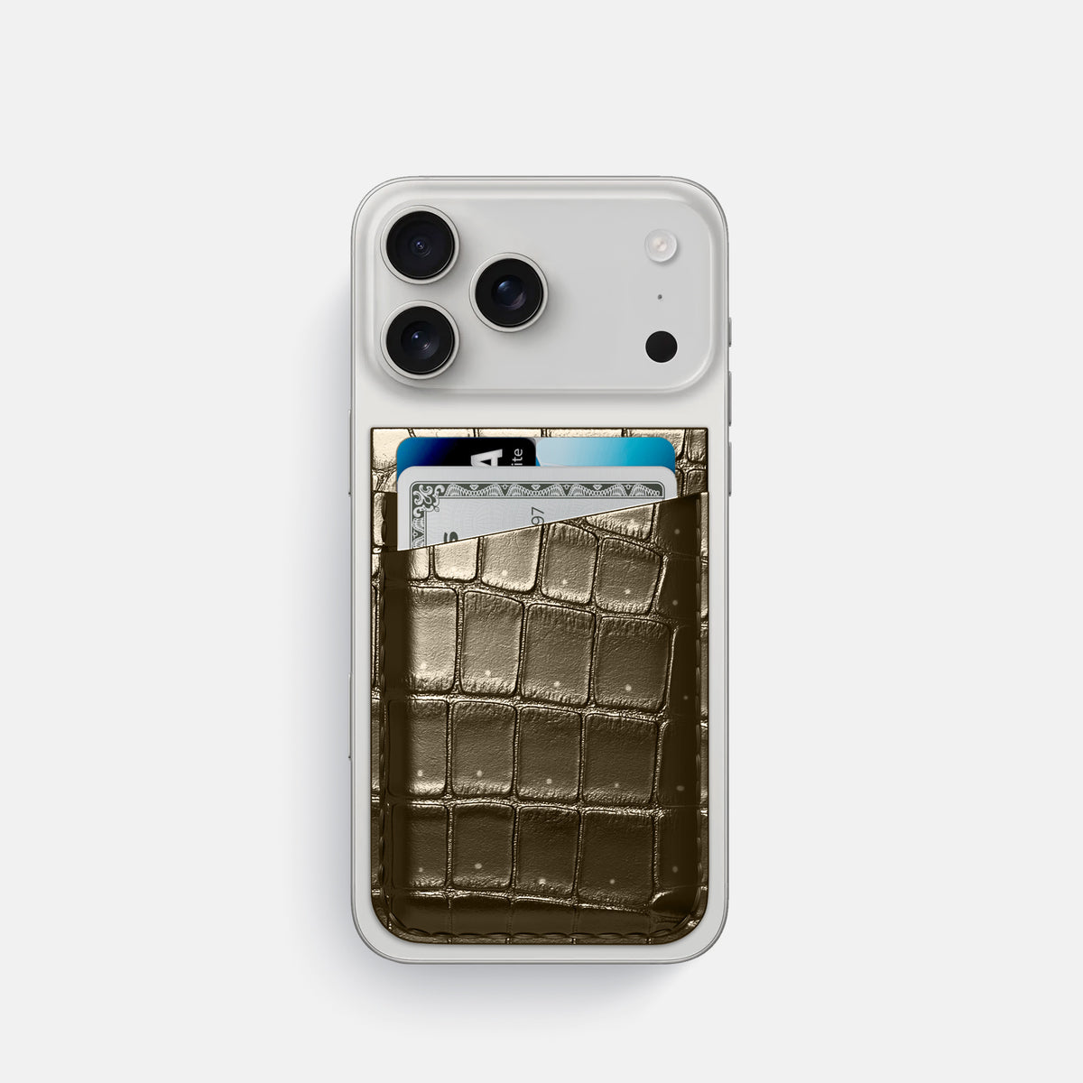 MagSafe Wallet For iPhone 17 Pro In Porosus Crocodile -1 | Bronze
