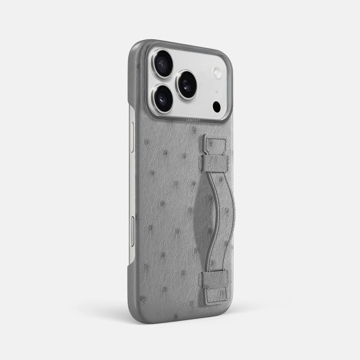 Handle Case For iPhone 18 Pro Max In Ostrich -2 | Silver-Steel