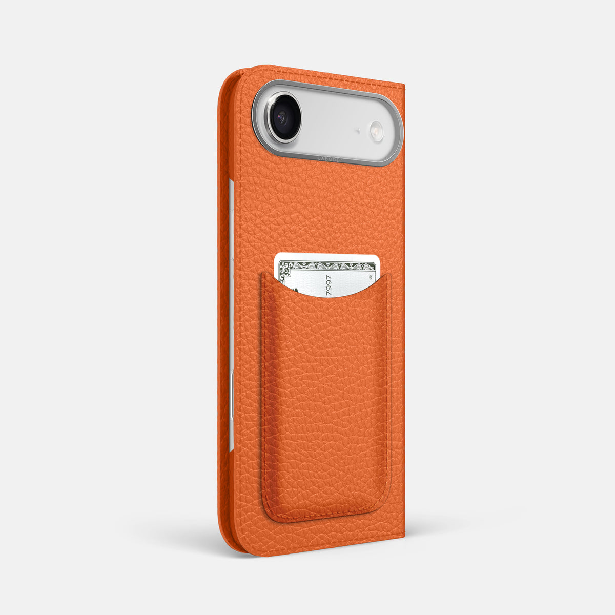 Folio Case with Card For iPhone 17 Air In Calf -1 | Orange-Steel