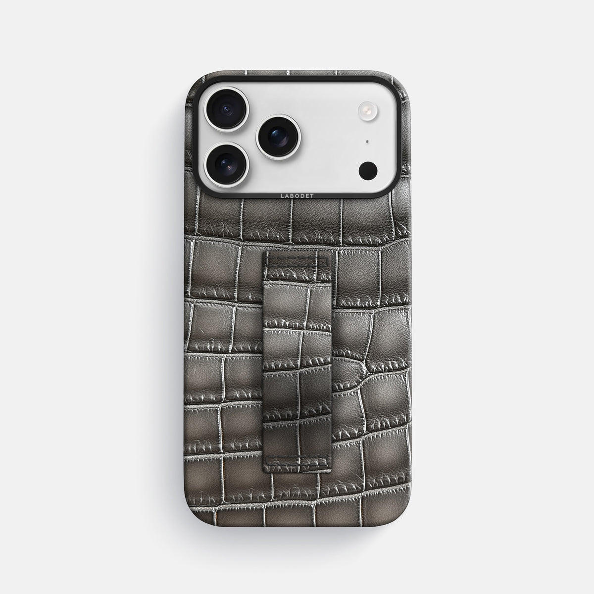 Finger Case For iPhone 17 Pro Max In Patina Alligator -1 | Grey-Black
