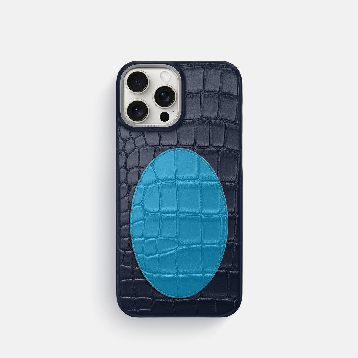 Classic Case With Oval For iPhone 16 Pro In Alligator -1 | Navy-Blue-Steel